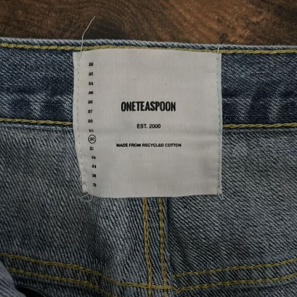 One Teaspoon SALTY DOG BANDITS LOW WAIST DENIM SHORTS BLUE Size 30 / Excellent - Picture 11 of 11